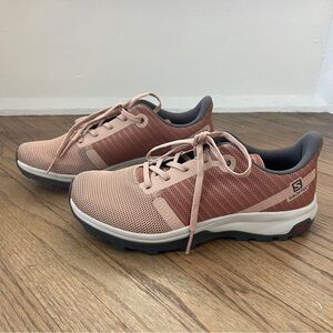 Salomon Pink and Gray Athletic Shoes